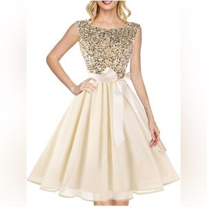 Hanpceirs Boatneck Sleeveless Prom Wedding Guest Bridesmaid Dress Cocktail Dress